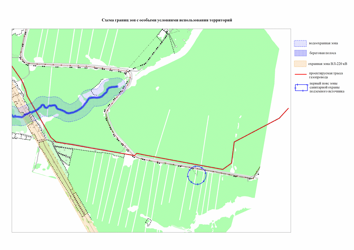 Схема территории под строительство газопровода в ДООЛ Искорка